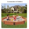 RSBQBATA Octagon Sandbox with Cover, Oxford Cloth Waterproof Sand Pit Cover, Wood 4 Benches, Sandboxes for Backyard Patio Garden Beach view 4
