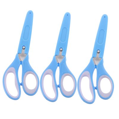 HOOTNEE 3pcs Boy Girl Scissors Ergonomic Preschool Crafting Tool with Non- Handles for Classroom and Home Use Stainless Steel Blades for Projects and Scrapbooking