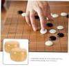 HOOTNEE 2pcs Solid Jar Chess Holder Lidded Storage Container for Go Chess Pieces Wooden Bowl for Storage Box view 2