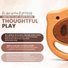 HippoToys Wooden Baby Rattle for 0 to 12 Months | No Paint, No Plastic, No Toxins | Montessori Inspired Natural Baby Toy | Calm Muted Sound | 100 Percent Natural Beechwood | Ideal for Baby Gifting view 4