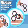 Vipctery 8Pcs Fidget Toys for Kids Valentines Day Gifts for HimTeens Boys ADHD Autism Toys Adults EDC Cool Gadgets Desk Toys Fidgets for Classroom Magnetic Fidget Rings Figette Spinner view 2