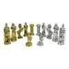 32 Metal Chess Pieces Only- Middle Age British Empire Themed Cast Metal Chess Pieces- 2.6 inch Realistic English History Chessmen with Felt Bottom for Medium and Large Chessboards (Gold-Silver) view 1