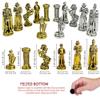32 Metal Chess Pieces Only- Middle Age British Empire Themed Cast Metal Chess Pieces- 2.6 inch Realistic English History Chessmen with Felt Bottom for Medium and Large Chessboards (Gold-Silver) view 2
