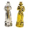 32 Metal Chess Pieces Only- Middle Age British Empire Themed Cast Metal Chess Pieces- 2.6 inch Realistic English History Chessmen with Felt Bottom for Medium and Large Chessboards (Gold-Silver) view 4