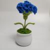 Handmade Transformable Knit Doll  Interactive Flower and Girl Design, Unique Artisanal Pearl Doll, Poseable Flower and Girl Figure, Limited Edition Home Decor and Gift for Craft Enthusiasts (Blue) view 3