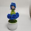 Handmade Transformable Knit Doll  Interactive Flower and Girl Design, Unique Artisanal Pearl Doll, Poseable Flower and Girl Figure, Limited Edition Home Decor and Gift for Craft Enthusiasts (Blue) view 4