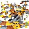 281 PCS Race Tracks Construction Toys for 3 4 5 6 7 8 9 Year Old Boys Girls, 4 PCS Truck Car, Tower Crane, Toddler Track for 4-6, Christmas Birthday Gifts for Age 3-5, Engineer Building SetKids Toys view 1