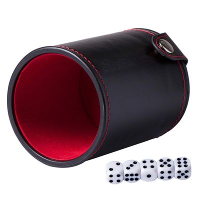 Abaodam Professional Pu Leather Dice Cup Set with Double-Layer Lid Includes Dice for and Family Entertainment