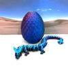 Glow in The Dark Crystal Dragon with Dragon Egg, 3D Printed Glow in The Dark Red Green Blue Crystal Dragon, Fidget Dragon Toy, Executive Office Home Decor GD001-RGB view 1