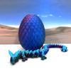 Glow in The Dark Crystal Dragon with Dragon Egg, 3D Printed Glow in The Dark Red Green Blue Crystal Dragon, Fidget Dragon Toy, Executive Office Home Decor GD001-RGB view 2