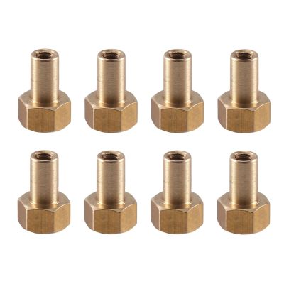 8pcs Brass M2 Long Wheel Nuts 5mm 8mm for 1/24 RC Crawler Vehicle Axial SCX24 AX24 Upgrade Accessories(8mm)