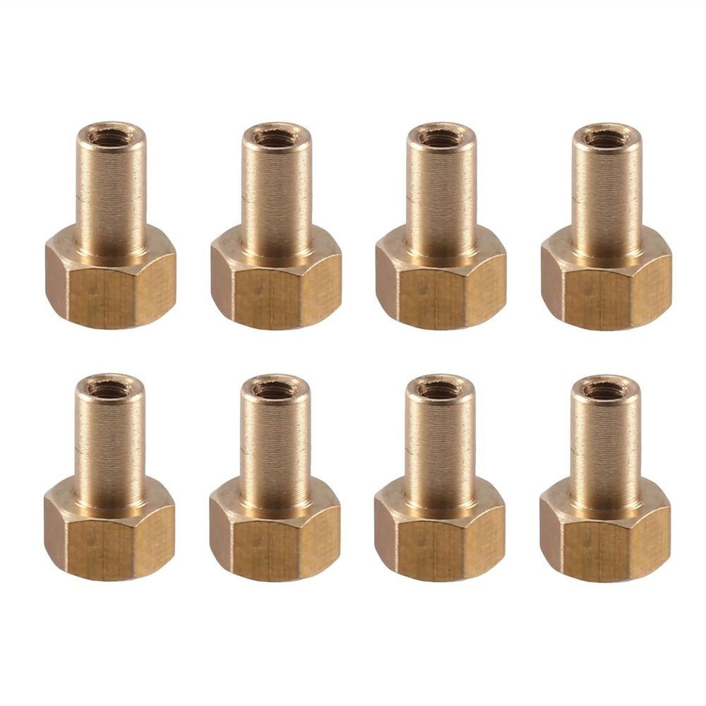 8pcs Brass M2 Long Wheel Nuts 5mm 8mm for 1/24 RC Crawler Vehicle Axial SCX24 AX24 Upgrade Accessories(8mm)