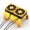 Metal Dual Cooling Fan 4985 1717 Motor Heat Sink Compatible with 1/5 6S 8S Arrma Outcast RC Car Upgrade Parts(Yellow) view 1