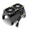 Metal Dual Cooling Fan 4985 1717 Motor Heat Sink Compatible with 1/5 6S 8S Arrma Outcast RC Car Upgrade Parts(Yellow) view 2