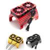 Metal Dual Cooling Fan 4985 1717 Motor Heat Sink Compatible with 1/5 6S 8S Arrma Outcast RC Car Upgrade Parts(Yellow) view 3