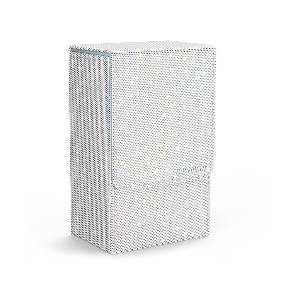 Boltquan Pearlized White Tarot Card Holder with Light Blue Interior Fold-Top Case with Magnetic Lid Closure Fits Standard Tarot Decks Outer Dimensions 5.39 x 3.38 x 2 Inches (Pearlized White)