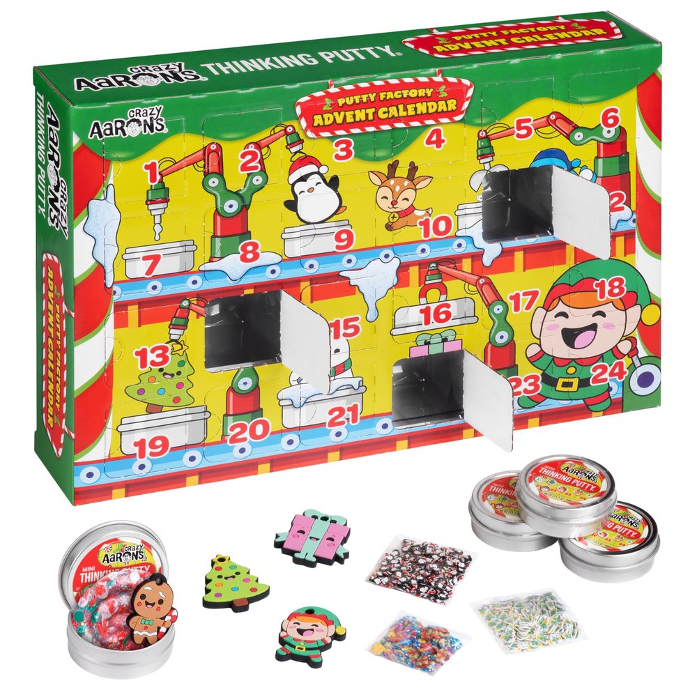 Crazy Aarons Putty Advent Calendar 2024 Kids - Slime kit for Girls and Boys Ages 8-12 DIY - Crazy Aarons Thinking Putty - Made in The USA