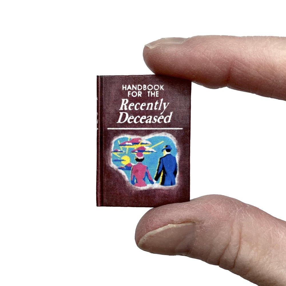 Handbook for The Recently Deceased Readable Miniature 1/6 Scale Dollhouse Book 12 Inch Figure Playscale Action Figure Fashion Doll by Little Things of Interest