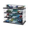 Display Case for Hot Wheels Garage & Matchbox Cars with LED Light, 1/64 Scale Diecast Toy Cars Garage, Storage Case for Hot Wheels, Parking Garage Diorama with 4 Levels Maximum 58 Cars view 1