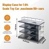 Display Case for Hot Wheels Garage & Matchbox Cars with LED Light, 1/64 Scale Diecast Toy Cars Garage, Storage Case for Hot Wheels, Parking Garage Diorama with 4 Levels Maximum 58 Cars view 2