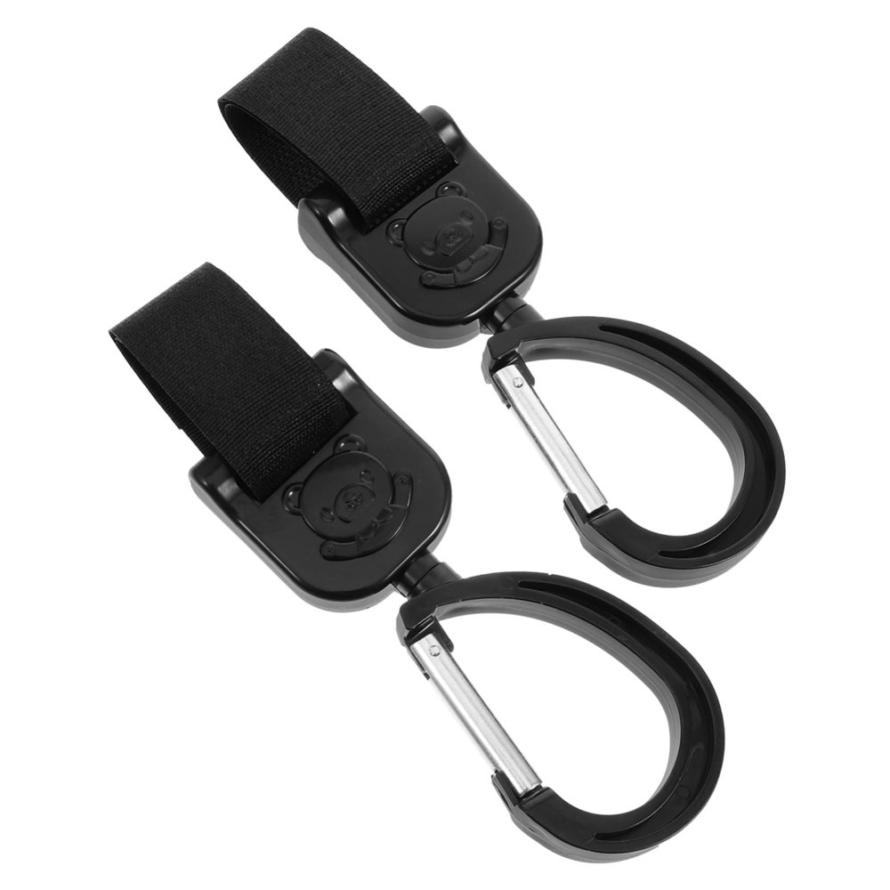 Hoement 2pcs Rotating Stroller Bag Hooks Easy to Attach for Shopping Diaper Bags