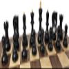 4 Queens Opposite Tops 3 3/4 Inch King Staunton Black Boxwood Chess Men Set with 16 1/2 inch Black and White Faux Marble Alpha Numeric Board view 3