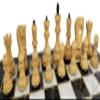 4 Queens Opposite Tops 3 3/4 Inch King Staunton Black Boxwood Chess Men Set with 16 1/2 inch Black and White Faux Marble Alpha Numeric Board view 4