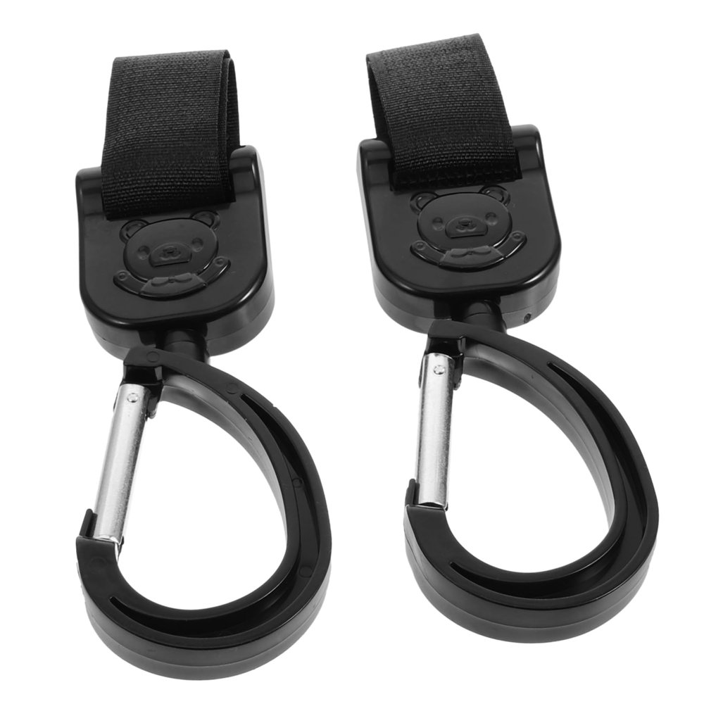 RORPOIR 2pcs Stroller Hooks for Bags Rotating Stroller Hook Clips Simple to Install for Shopping Hanging Purse