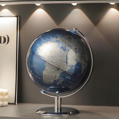TTKTK World Globe with Stainless steel Stand, 8inch Earth Modern Desktop Globe For Educational Home Office Desk Bookshelf Decor, Cool Tech Gift for Business Men Father Boys Adults & Kids