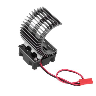 equlup Motor Heat Sink with Cooling Fan, Accessory Heat Sink with Cooling Fan Brushless Motor Engine for 1/10 Scale Electric RC Car 540/550 Motor (Black)
