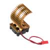 equlup Motor Heat Sink with Cooling Fan, Accessory Heat Sink with Cooling Fan Brushless Motor Engine for 1/10 Scale Electric RC Car 540/550 Motor (Gold) view 1