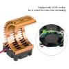 equlup Motor Heat Sink with Cooling Fan, Accessory Heat Sink with Cooling Fan Brushless Motor Engine for 1/10 Scale Electric RC Car 540/550 Motor (Gold) view 3