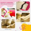 Qaba Kids Rocking Horse, Ride on Unicorn with Realistic Sounds, Safety Belt & Wooden Base, Plush Animal Rocker for Toddlers 18-36 Months, Cream White view 4