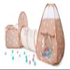 3 in 1 Pop Up Kids Play Tent with Tunnel and Ball Pit for Kids, Boys, Girls, Babies and Toddlers, Indoor/Outdoor Playhouse, Brown/Apricot view 1