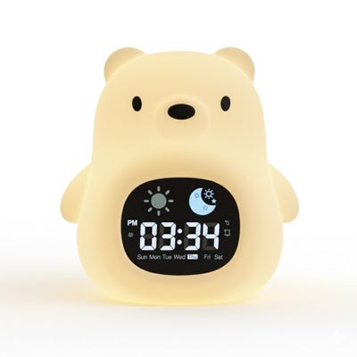 HOME.X Cubbi Sleep Aid Night Light for Toddler Gen.2 - Alarm Clock, Wake-Up Light, Sleep Mode, Music & White Noise Soother, Tap Control Colors, Soft Silicone, Rechargeable
