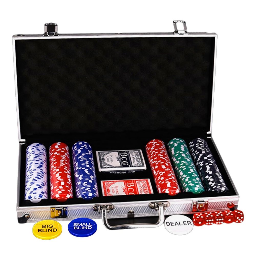 VQP 300 PCS Poker Chips, Casino Poker Chip Set, Poker Sets with Aluminum Case, Professional Poker Chips for Blackjack Texas Holdem Games Gambling (11.5g)