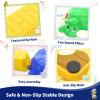 16 Pcs Balance Beam and Stepping Stones for Kids - 4 Turtle Shape Stepping Stones and 12 Connectable Beams with Sound Feature,Color Spinner, Riddle Cards, Fun Balance Training and Obstacle Course view 3