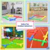 16 Pcs Balance Beam and Stepping Stones for Kids - 4 Turtle Shape Stepping Stones and 12 Connectable Beams with Sound Feature,Color Spinner, Riddle Cards, Fun Balance Training and Obstacle Course view 4