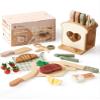 ROBUD 16pcs Kids Play Kitchen Knife Set - Wooden Cooking Playset, Montessori-Inspired Pretend Kitchen Toys for Toddlers, Role Play Gift for Boys and Girls view 1