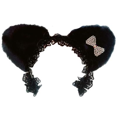 Animal Headband for Stuffed Animals, for 5.9-7.9 inches (15-20 cm), Sewing Clothing, Kigurumi, OTA Living, Black, Fluffy