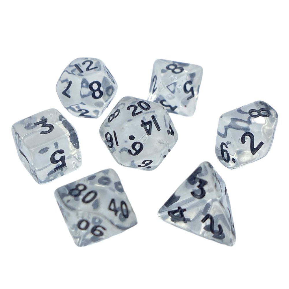 ljhnba Polyhedral Dices Set Clear Multi-Sided Acrylic Dices Tiny Role Playing Table Game Dices Portable Small Decoration