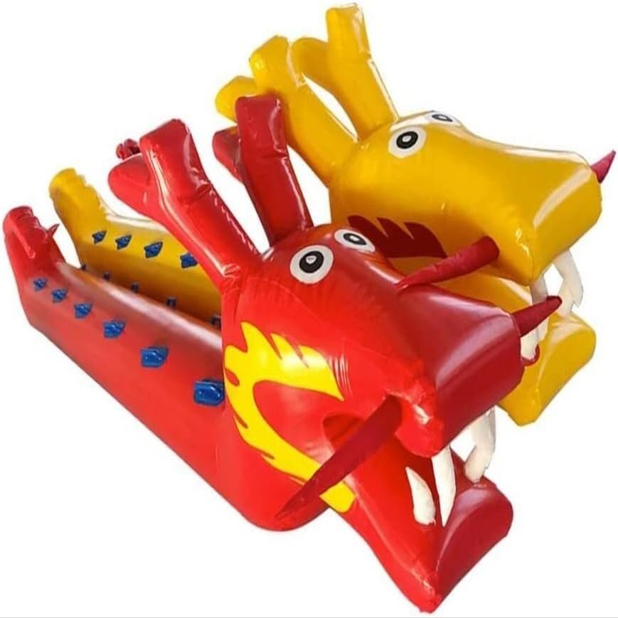 TZLGMDER Group Outdoor Games Outdoor Teamwork Games, Lawn Games Inflatable Dragon Boat, Team Building Exercise Activity Game, 2pcs(5 Seats)