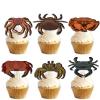 18pcs Glitter Crab Dessert Cupcake Topper Pick for Ocean Under The Sea Beach Animals Creature Crab Theme Decor Supplies Baby Shower Men Women kids Happy Birthday Party Decoration view 1