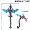 SUMLAND 3D Printed Dragon with Wings,3D Printed Animals Toys,Flexible Articulated Winged Crystal Dragon 12in,Red Green Blue view 4