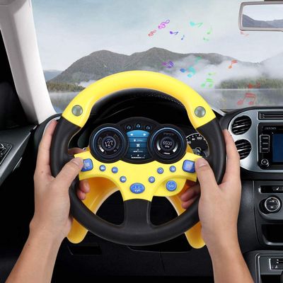 Educational Children's Steering Wheel Toy Yellow Driving Simulation Kids Toy (Yellow)