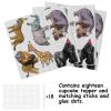18pcs Glitter Lion Gorilla Dessert Cupcake Topper Pick for Wild Animal Theme Decor Supplies Baby Shower Men Women kids Happy Birthday Party Decoration view 3