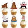 18pcs Glitter Dessert Cupcake Topper Pick for Cute Animal Yoga Shower Theme Decor Supplies Baby Shower Woman man Happy Birthday Party Decoration view 1