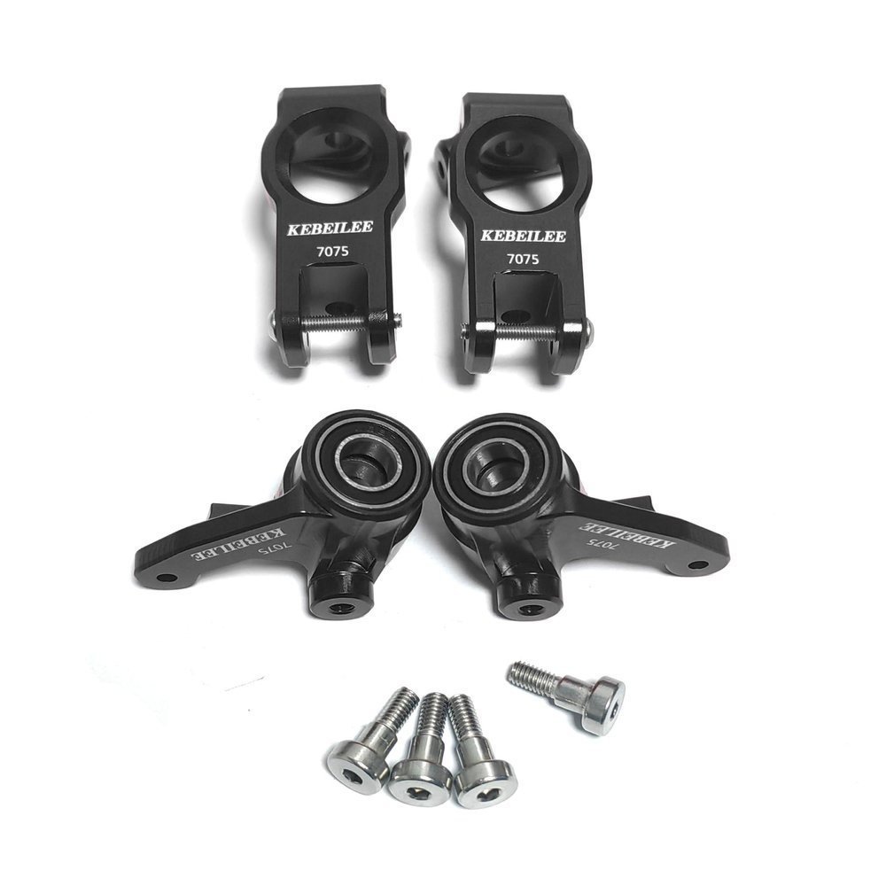 KEBEILEE Alu7075 Spindle Carrier Set for Losi 8IGHT-X Super Lasernut 1/6 (Black)