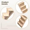 2-Piece Unpainted Wooden Miniature Stair Set, 1:12 Scale Stairs Without Handrails, DIY Step Models for Dollhouse Furniture and Scene Customization view 2