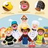 Civaner 6 Pieces Profession Hand Puppet Set 11.8 Inch Professional Puppets Theater Doctor, Chef, Firefighter, Teacher, Worker and Farmer for Storytelling, Teaching, Preschool, Role Play view 3